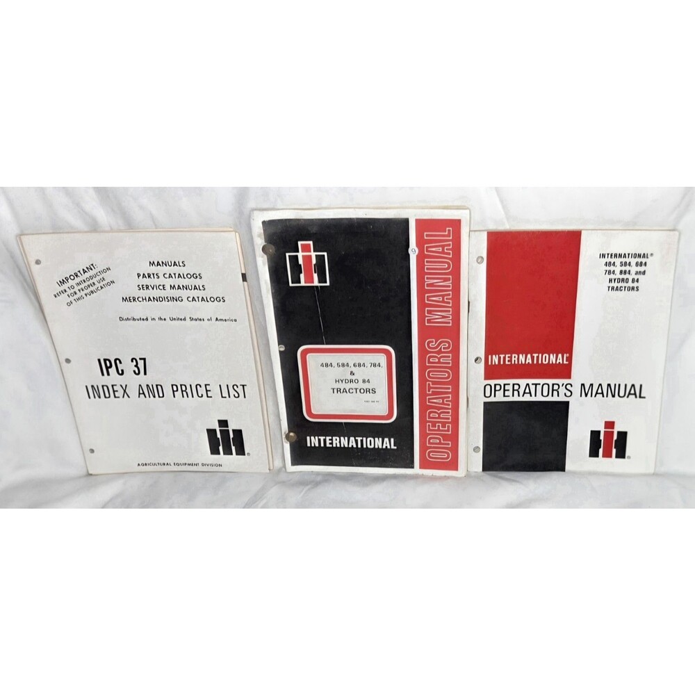 International IH 484 584 684 784 Hydro 84 Tractor Operators Manuals Price List